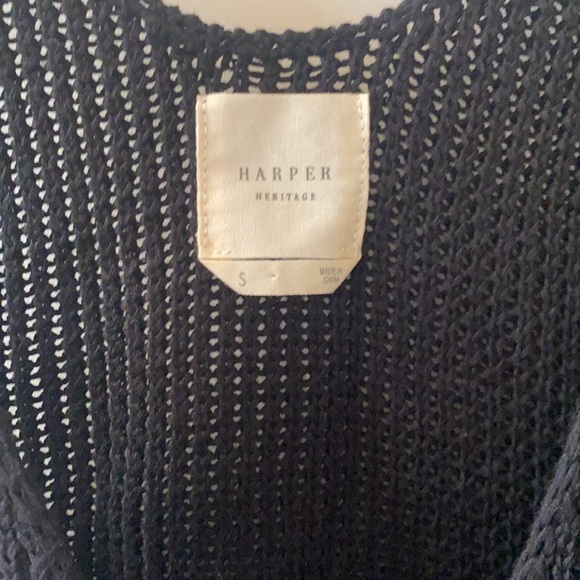 Black sweater wrap tank with side tie - Picture 3 of 4